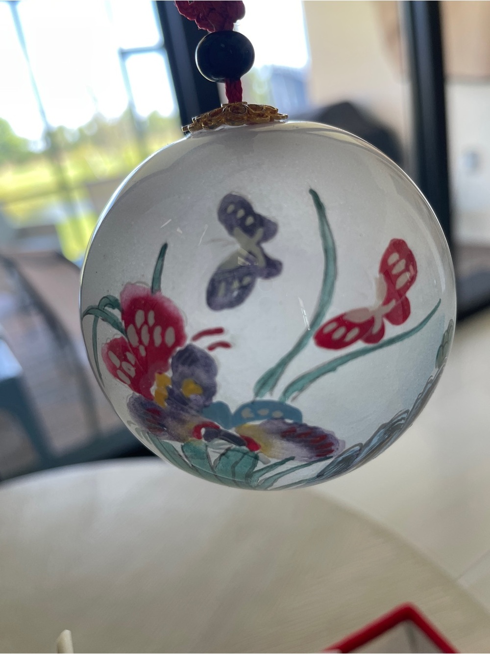 Willitts Design Hand-Painted Floral & Butterfly Ornament